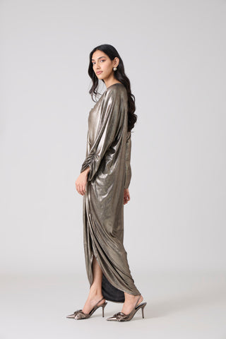 Ezra Metallic Kaftan - Dark Silver