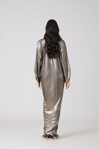 Ezra Metallic Kaftan - Dark Silver