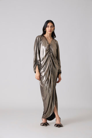 Ezra Metallic Kaftan - Dark Silver