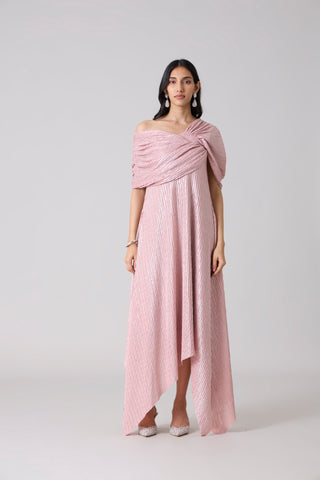 Juliana Chevron Dress - Pink Frost