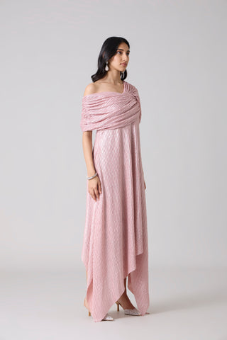 Juliana Chevron Dress - Pink Frost