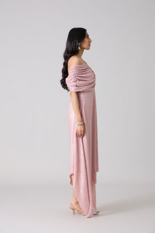 Juliana Chevron Dress - Pink Frost