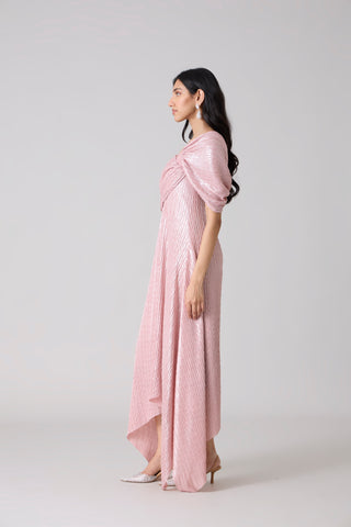 Juliana Chevron Dress - Pink Frost