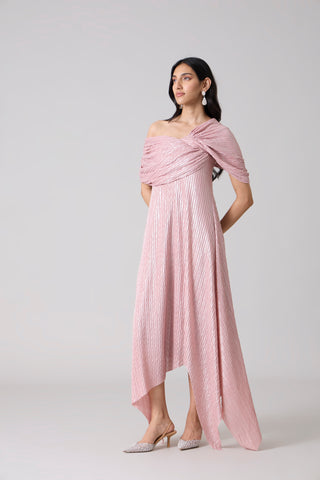 Juliana Chevron Dress - Pink Frost