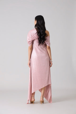 Juliana Chevron Dress - Pink Frost