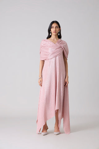 Juliana Chevron Dress - Pink Frost