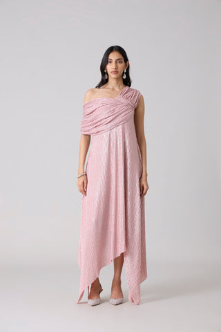 Juliana Chevron Dress - Pink Frost