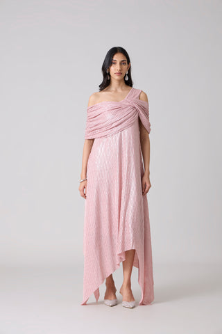 Juliana Chevron Dress - Pink Frost