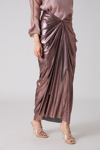 Antonia Metallic Skirt - Rose