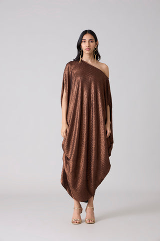 Ophelia Dress - Chevron Copper