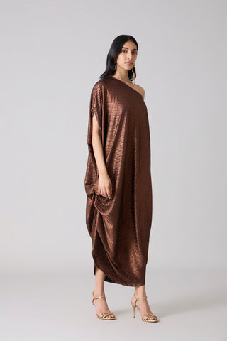 Ophelia Dress - Chevron Copper