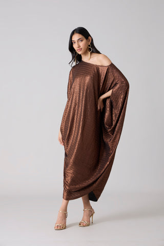 Ophelia Dress - Chevron Copper