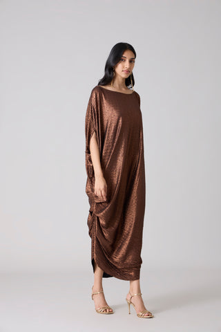 Ophelia Dress - Chevron Copper