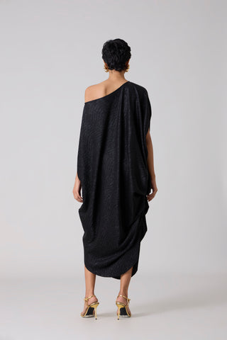 Ophelia Dress - Textured Metallic Black