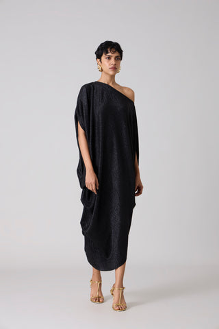 Ophelia Dress - Textured Metallic Black