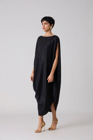 Ophelia Dress - Textured Metallic Black