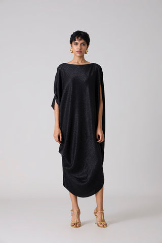 Ophelia Dress - Textured Metallic Black