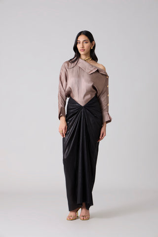 Erica Organza Shirt - Bronze Taupe