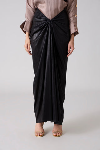 Antonia Metallic Skirt - Black