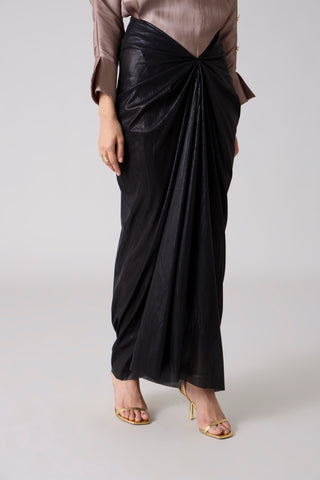 Antonia Metallic Skirt - Black