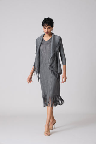 Sasha Fringe Dress - Grey