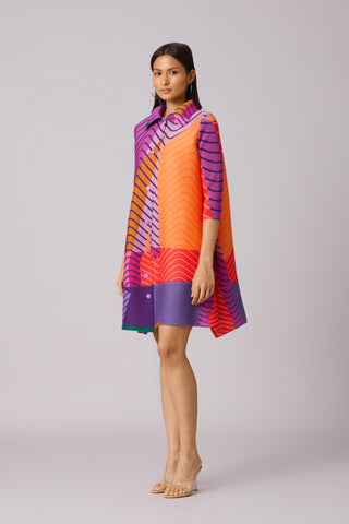 Rory abstract Print Dress - Orange