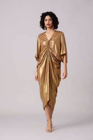 Aika Metallic Rouche Dress