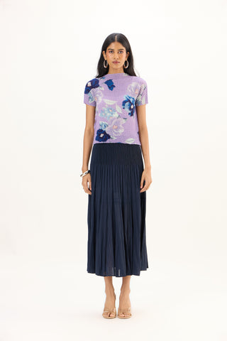 Lana Floral Top - Bright Lavender