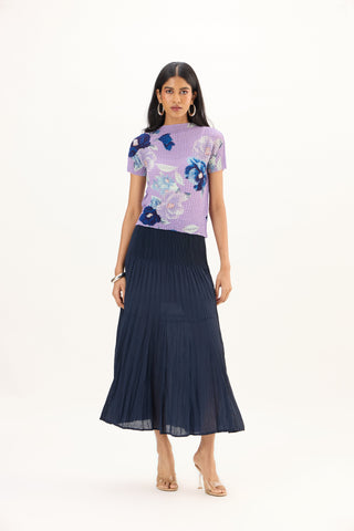 Lana Floral Top - Bright Lavender
