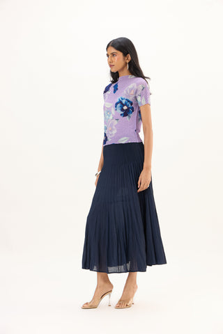Lana Floral Top - Bright Lavender
