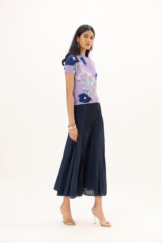 Lana Floral Top - Bright Lavender