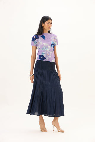 Lana Floral Top - Bright Lavender