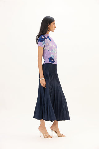 Lana Floral Top - Bright Lavender