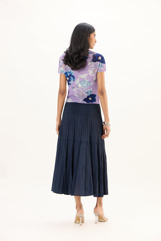 Lana Floral Top - Bright Lavender