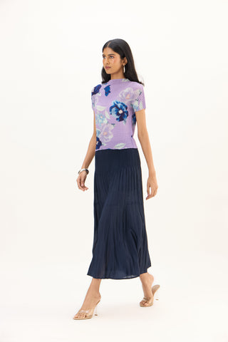 Lana Floral Top - Bright Lavender