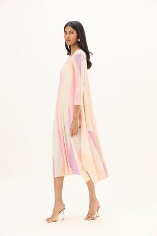 Trista Abstract Print Dress - Pink