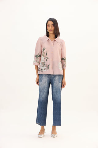 Maise Floral Shirt - Blush Pink