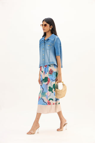 Ari Denim Top - Blue