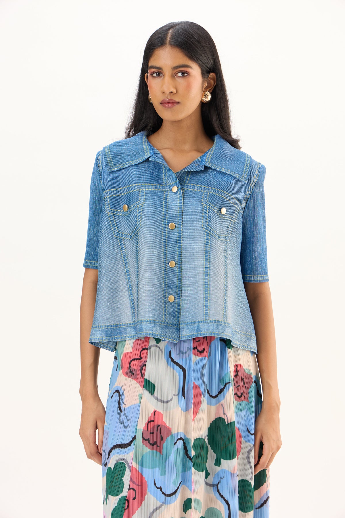 Ari Denim Top - Blue