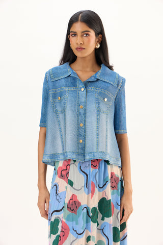 Ari Denim Top - Blue