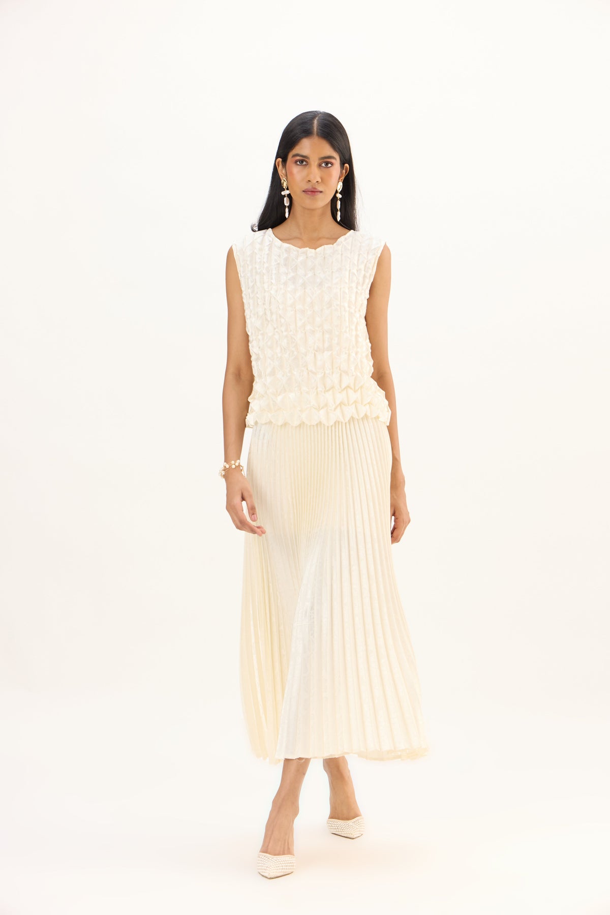 Amber Satin Set - Ivory