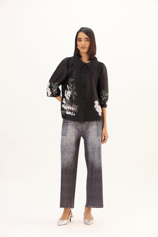 Maise Floral Shirt - Black