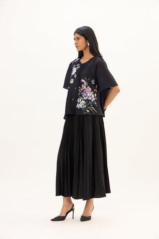 Mira Floral Top - Black