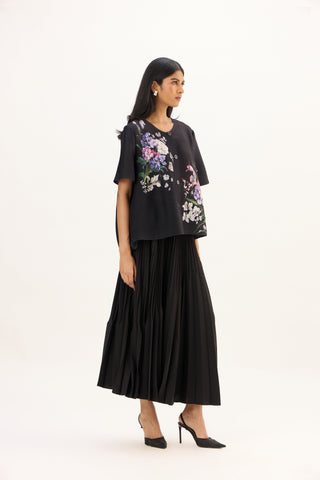 Mira Floral Top - Black