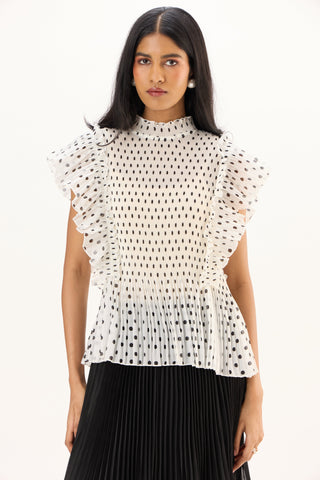 Molly Polka Top - White