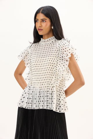 Molly Polka Top - White
