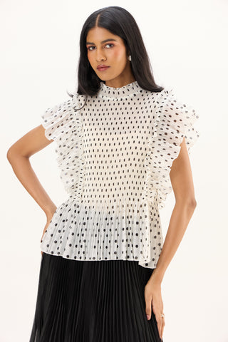 Molly Polka Top - White