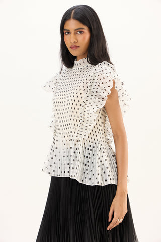 Molly Polka Top - White