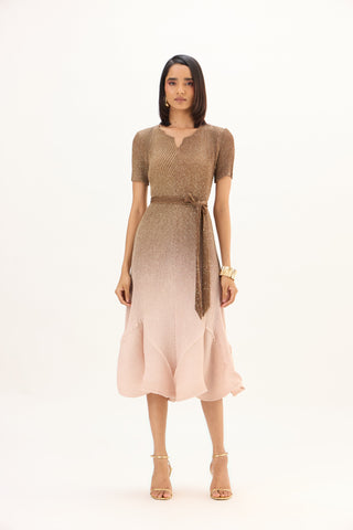 Talia Dress - Ombre Brown