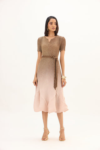 Talia Dress - Ombre Brown